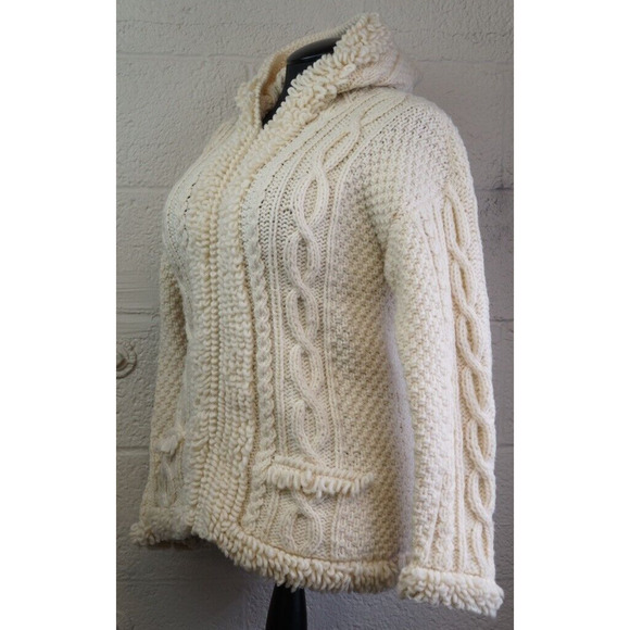Native Knit Womens Hooded Sweater 100% Wool Made in Ecuador Size M / L - Picture 5 of 13